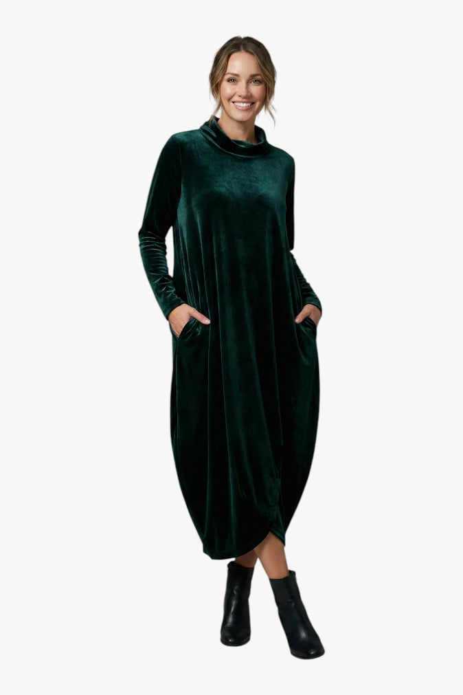 Women's Flowy Dress with Long Sleeve | Midi